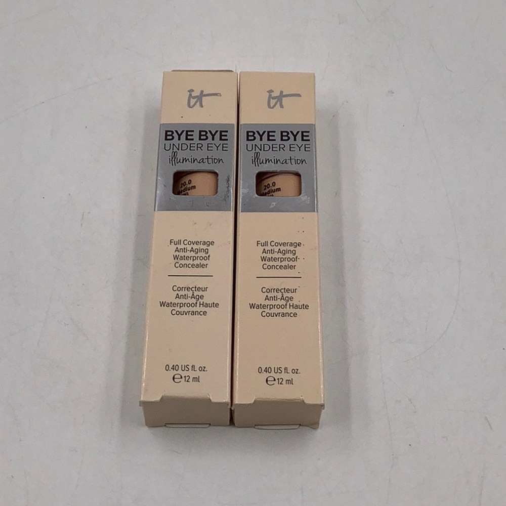 TWO PACK IT Cosmetics Bye Bye Under Eye Illumination Concealer shade 20.0 Medium